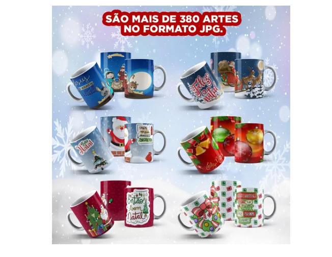 172182Pack De Artes De Natal Para Canecas – produto digital