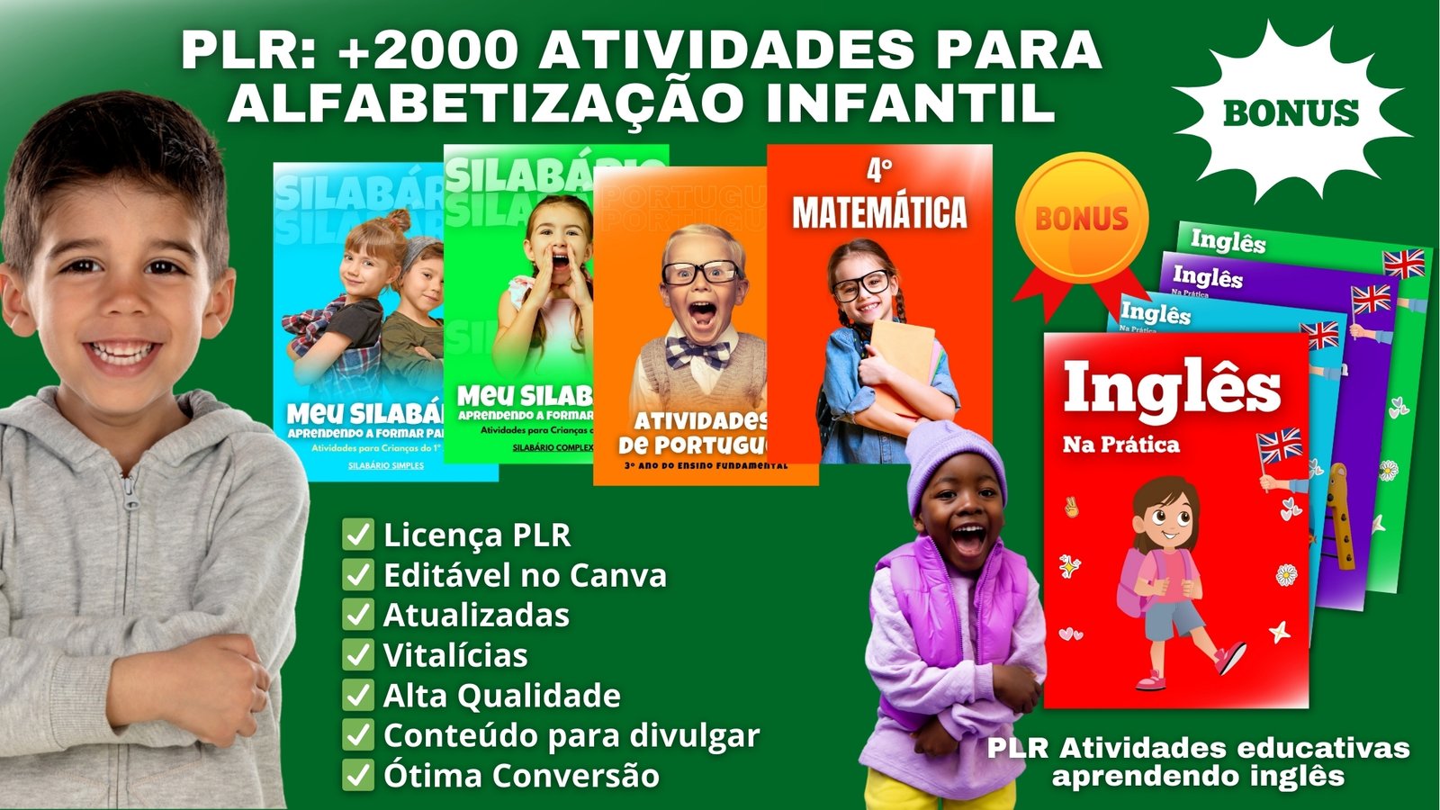 204514PLR Atividades para educação infantil. 100% editável e com página de vendas